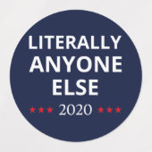 選挙2020、アンチ – トランプ – 誰でも他のII ラベル (デザイン2)