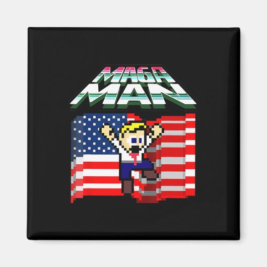 選挙2024アメリカ国旗メガマンおもしろいス マグネット (正面)
