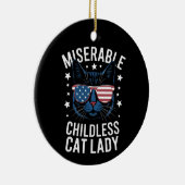 選挙2024子どものいない猫レディーフェミニスト投票 セラミックオーナメント (右)