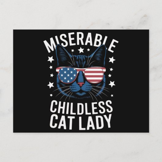 選挙2024子どものいない猫レディーフェミニスト投票 ポストカード (正面)