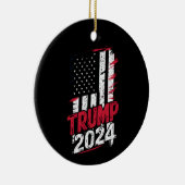 選挙 TRUMP 2024 アメリカ 古典的フラグ セラミックオーナメント (右)