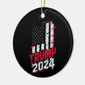 選挙 TRUMP 2024 アメリカ 古典的フラグ セラミックオーナメント (左)