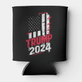 選挙 TRUMP 2024 アメリカ 古典的フラグ 缶クーラー (正面)