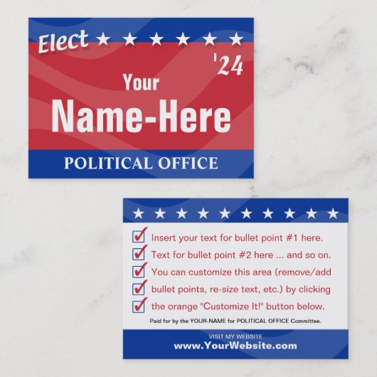 選選挙運動 名刺 (正面/裏面)