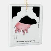 遺伝のエンジニアリング牛GMO乳房の漫画 セラミックオーナメント (右)