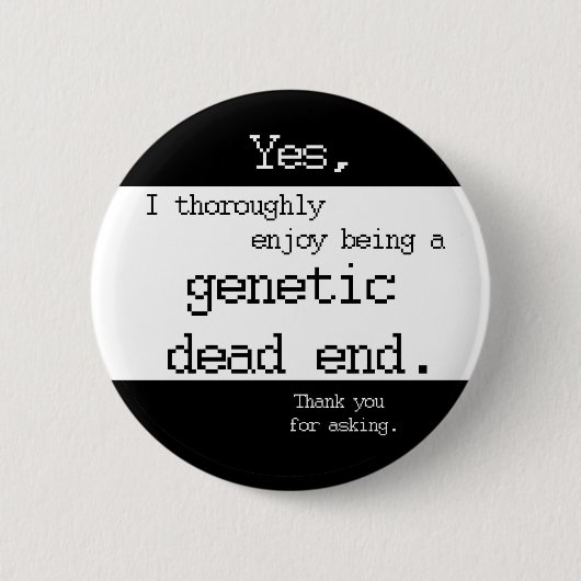 遺伝の行き止まりPin (明白な) 缶バッジ (正面)