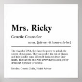 遺伝カウンセラーパーソナライズされたギフト ポスター (正面)