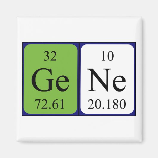 遺伝子周期表名磁石 マグネット (正面)