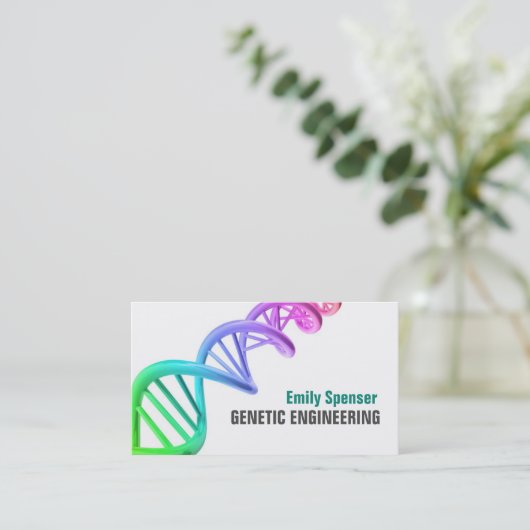 遺伝子検査 – 遺伝子研究はっきりした文字 名刺 (スタンド正面)