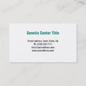 遺伝子検査 – 遺伝子研究はっきりした文字 名刺 (裏面)