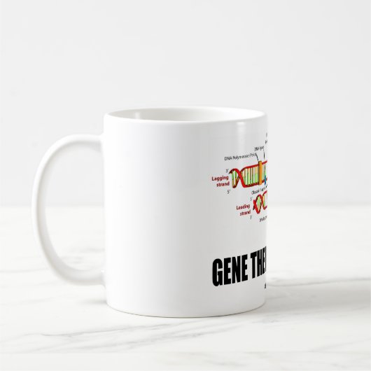 遺伝子療法、だれでもか。 (DNAの写し) コーヒーマグカップ (左)