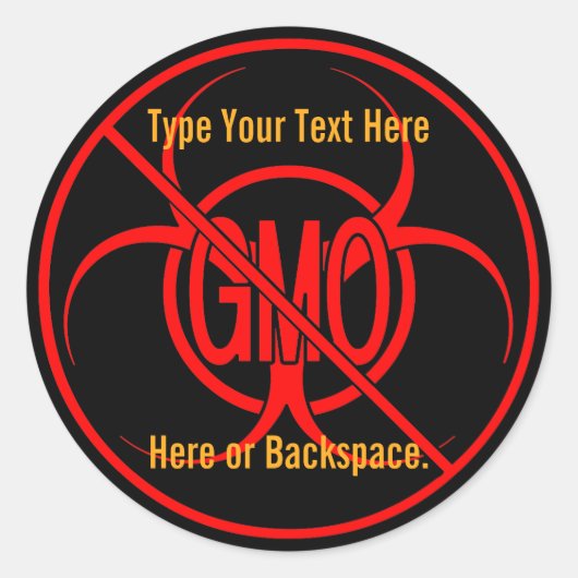 遺伝子組み換えなしステッカー オーダーメイド 遺伝子組み換え警告ステッカー ラウンドシール (正面)