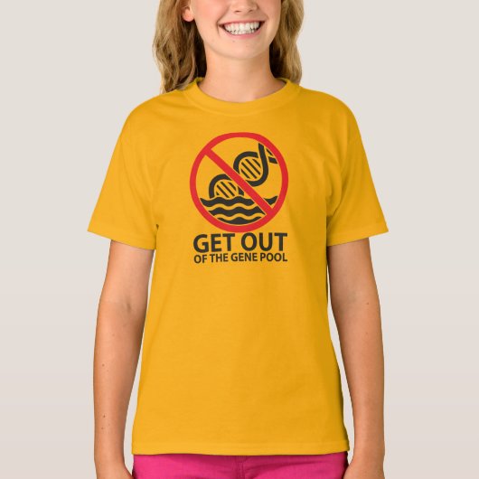 遺伝子給源から出て下さい Tシャツ (正面)