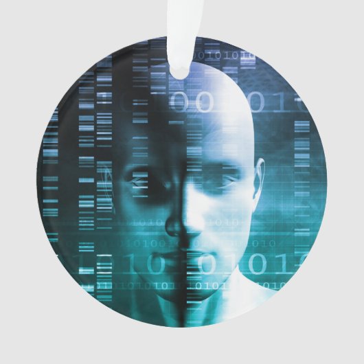 遺伝学およびDNA科学の医学研究 オーナメント (正面)