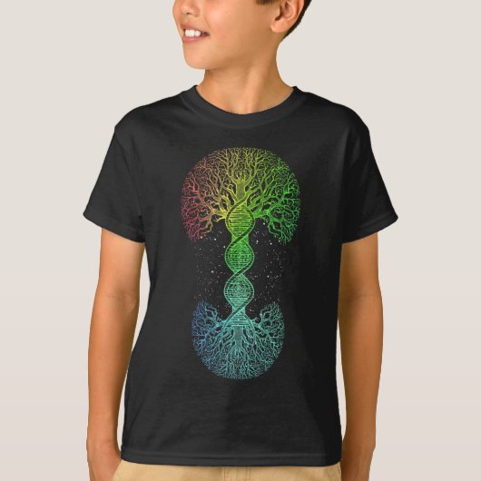 遺伝学の生命科学のDnaツリー地球の日Gen Tシャツ (正面)