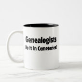 遺伝学者は墓地でそれをする ツートーンマグカップ (左)