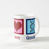 遺伝学者ピースラブ遺伝学会社 コーヒーマグカップ (正面右)