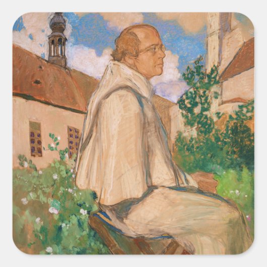 遺伝学者ヨハン・グレガーのポートレート スクエアシール (正面)