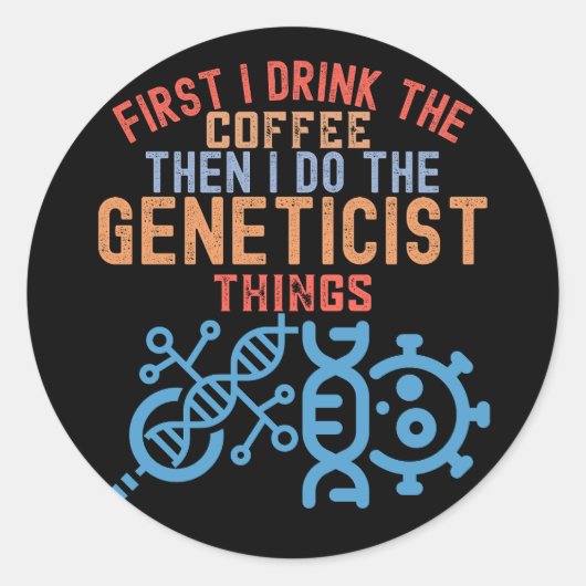 遺伝学、遺伝専攻の学者 ラウンドシール (正面)