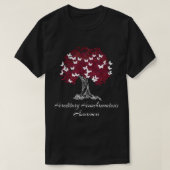 遺伝性ヘモクロマトーシス認識度バタフライサップ Tシャツ (デザイン正面)