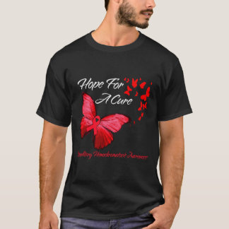 遺伝性ヘモクロマトーシス認識度バタフライレッド Tシャツ