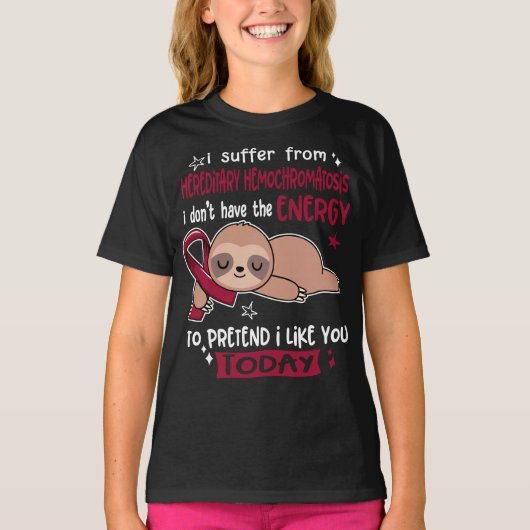 遺伝性ヘモクロマトーシス認識度リボンサポート Tシャツ (正面)