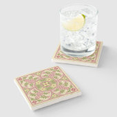 「遺伝性」ゴシック様式リバイバルフローラメダリオン ストーンコースター (横)