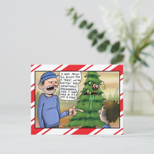 遺伝的に設計されたクリスマスツリーの挨拶 シーズンポストカード (スタンド正面)