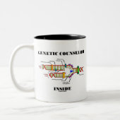 遺伝相談員の内部(DNA複製) ツートーンマグカップ (左)