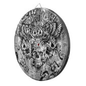 遺失物取扱所、砂糖のスカルを搭載する花のフクロウ ダーツボード (正面右)