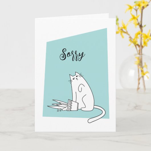 遺憾ながらCat Plant Greeting Card カード (黄色い花)