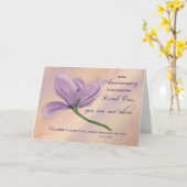 遺族のための紫の花の聖書デザイン カード (黄色い花)