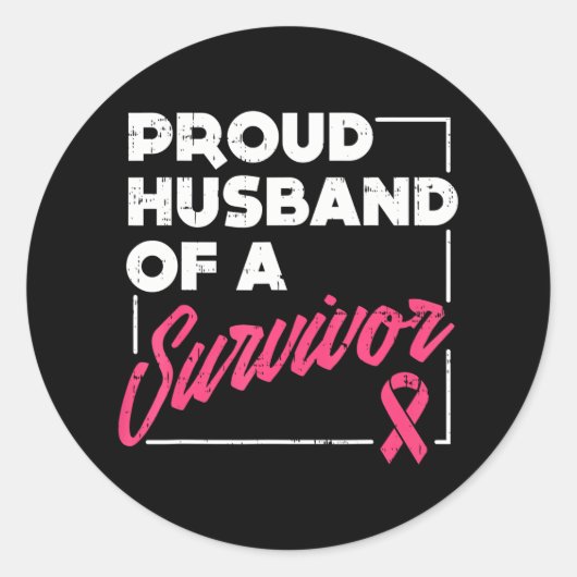 遺族誇りを持った乳がん認識度夫 ラウンドシール (正面)