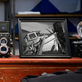 遺棄された難破船の白黒 フォトプリント           