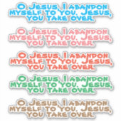 遺棄の強力な祈りの言葉イエズビニールコンター シール (正面)