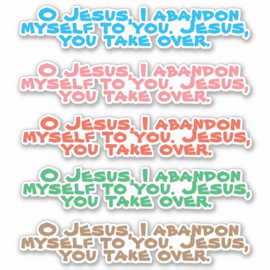 遺棄の強力な祈りの言葉イエズビニールコンター シール (正面)