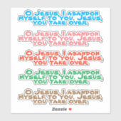 遺棄の強力な祈りの言葉イエズビニールコンター シール (シート)