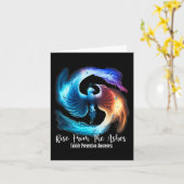 遺灰からフェニックスが立ち上がる自殺防止阿波 カード (黄色い花)