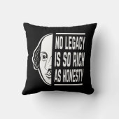 遺産が豊かなシェークスピア引用文の聖人ではない クッション (裏面)