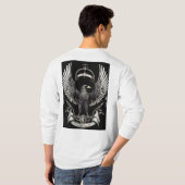 遺産の翼:黒い威厳のあるカラスの家族Cr Tシャツ (裏面フル)