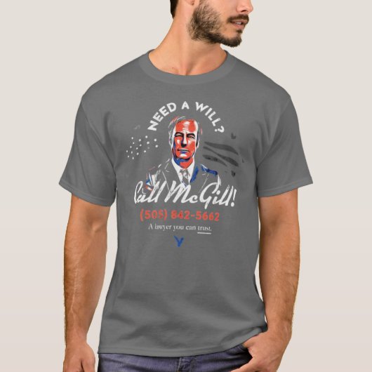 遺言が必要ならマギルまでお電話を Tシャツ (正面)
