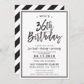 遺言カスタムのモダン誕生日パーティーのご注文 招待状 (正面/裏面)