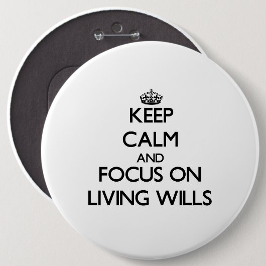 遺言書の平静そして焦点を保って下さい 缶バッジ (正面&裏面)
