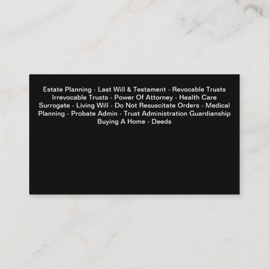 遺言状弁護士名刺信託 名刺 (裏面)