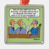 遺言状読務弁護士の遺言おもしろい メタルオーナメント (正面)