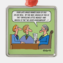 遺言状読務弁護士の遺言おもしろい メタルオーナメント