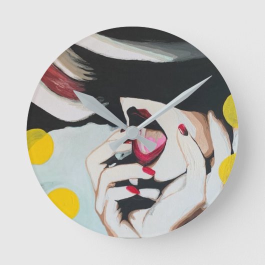 遺言読の絵を描遺言の ラウンド壁時計 (正面)