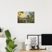 遺跡イタリアンのある風景 ポスター (ホームオフィス)