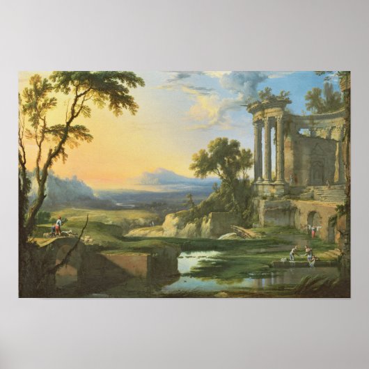 遺跡イタリアンのある風景 ポスター (正面)