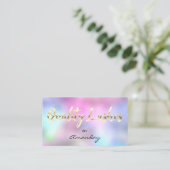 遺跡拡張QRコードロゴホログラフピンク 名刺 (スタンド正面)